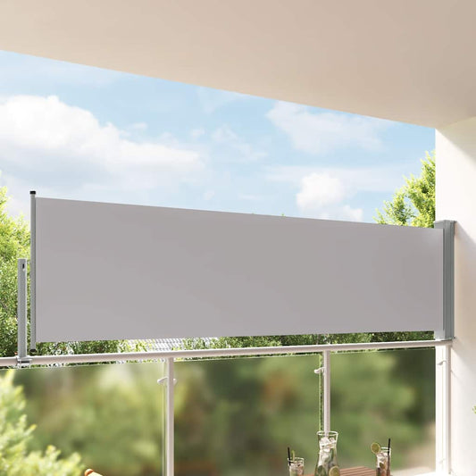 45186 vidaXL Patio Retractable Side Awning 100 x 300 cm Grey