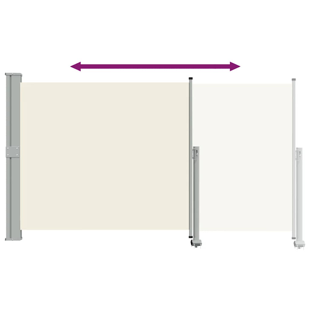 Patio Retractable Side Awning 140 x 300 cm Cream