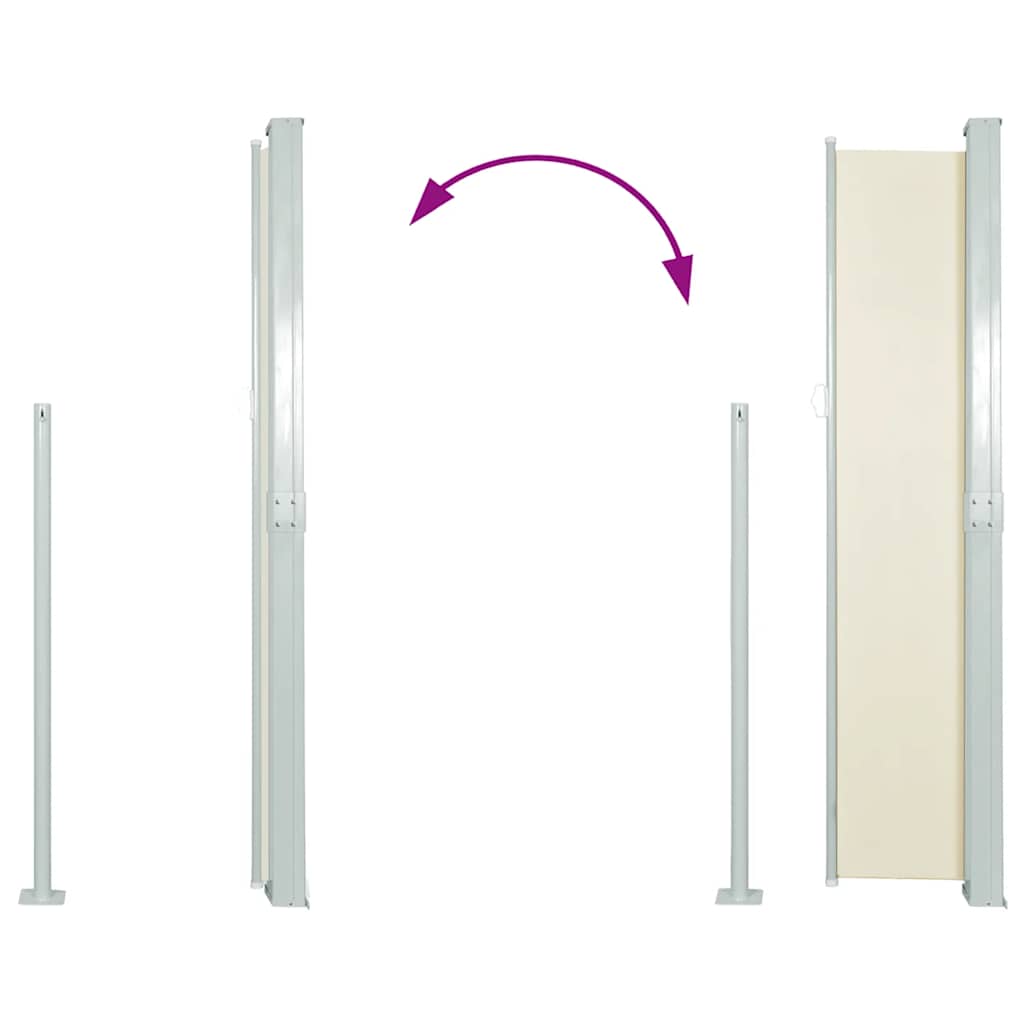 Retractable Side Awning 140 x 314 cm Cream