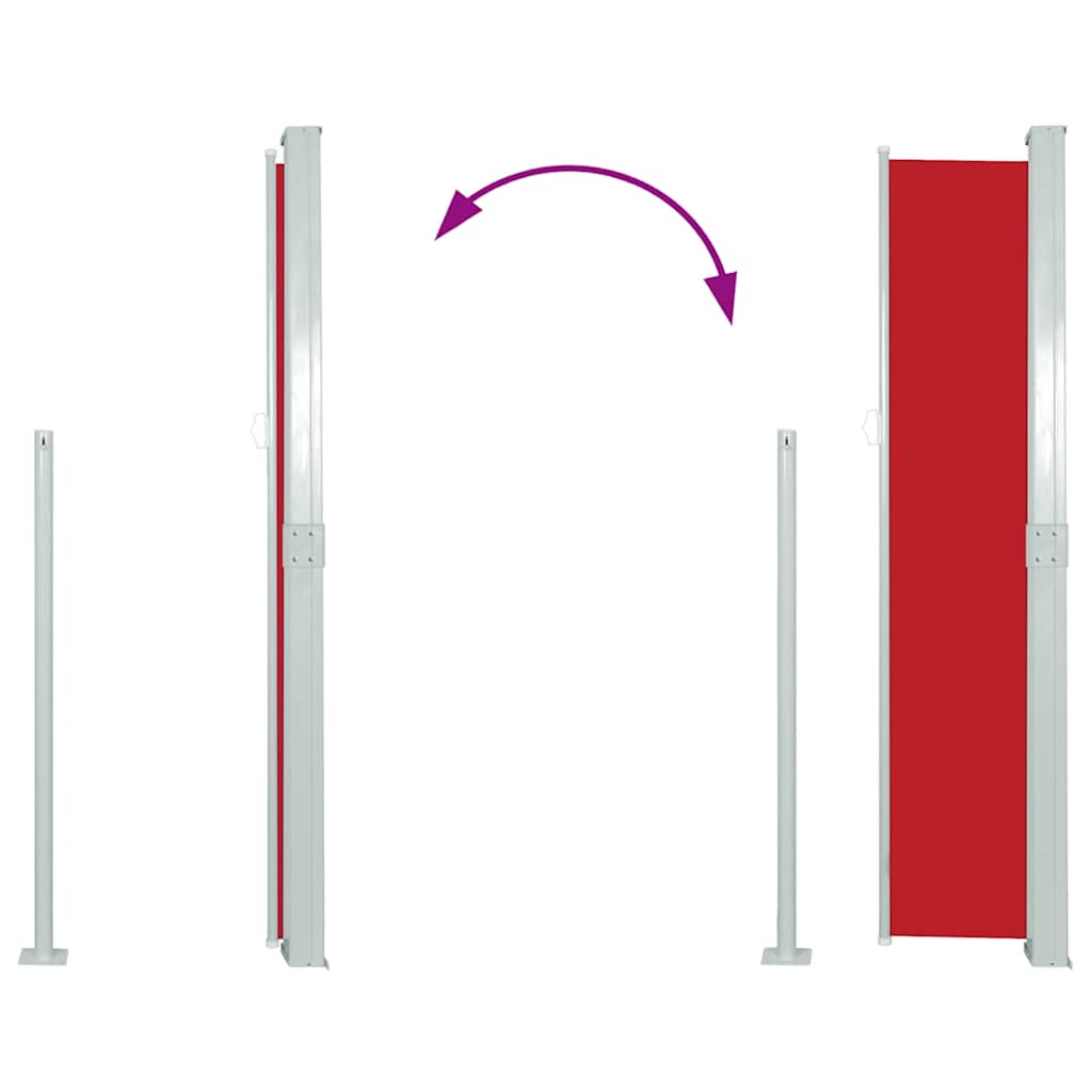 45356 vidaXL Retractable Side Awning 140 x 300 cm Red