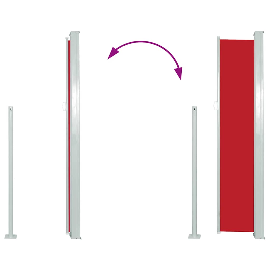 Retractable Side Awning 120 x 300 cm Red