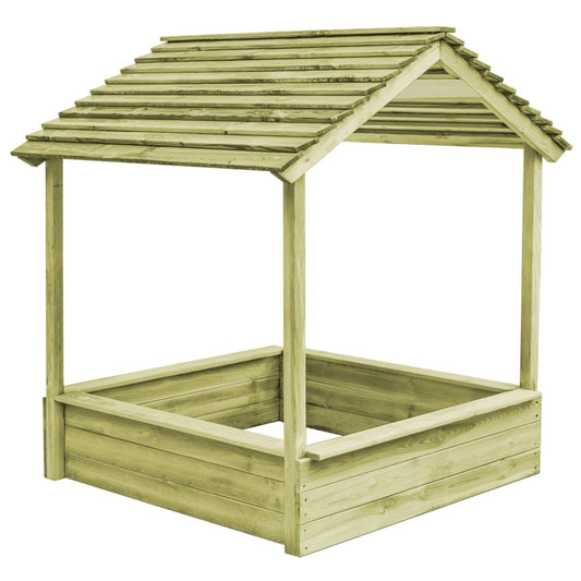 vidaXL Outdoor Playhouse with Sandpit 128x120x145 cm Pinewood