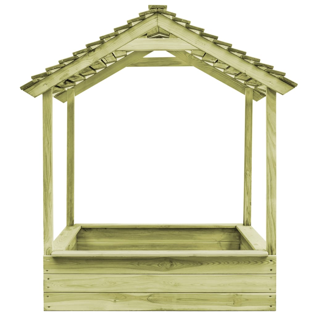 vidaXL Outdoor Playhouse with Sandpit 128x120x145 cm Pinewood