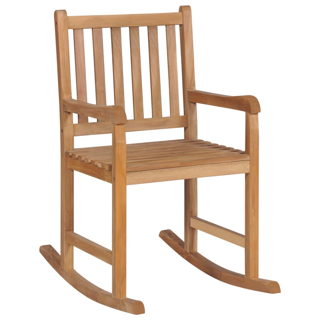 vidaXL Rocking Chair Solid Teak Wood