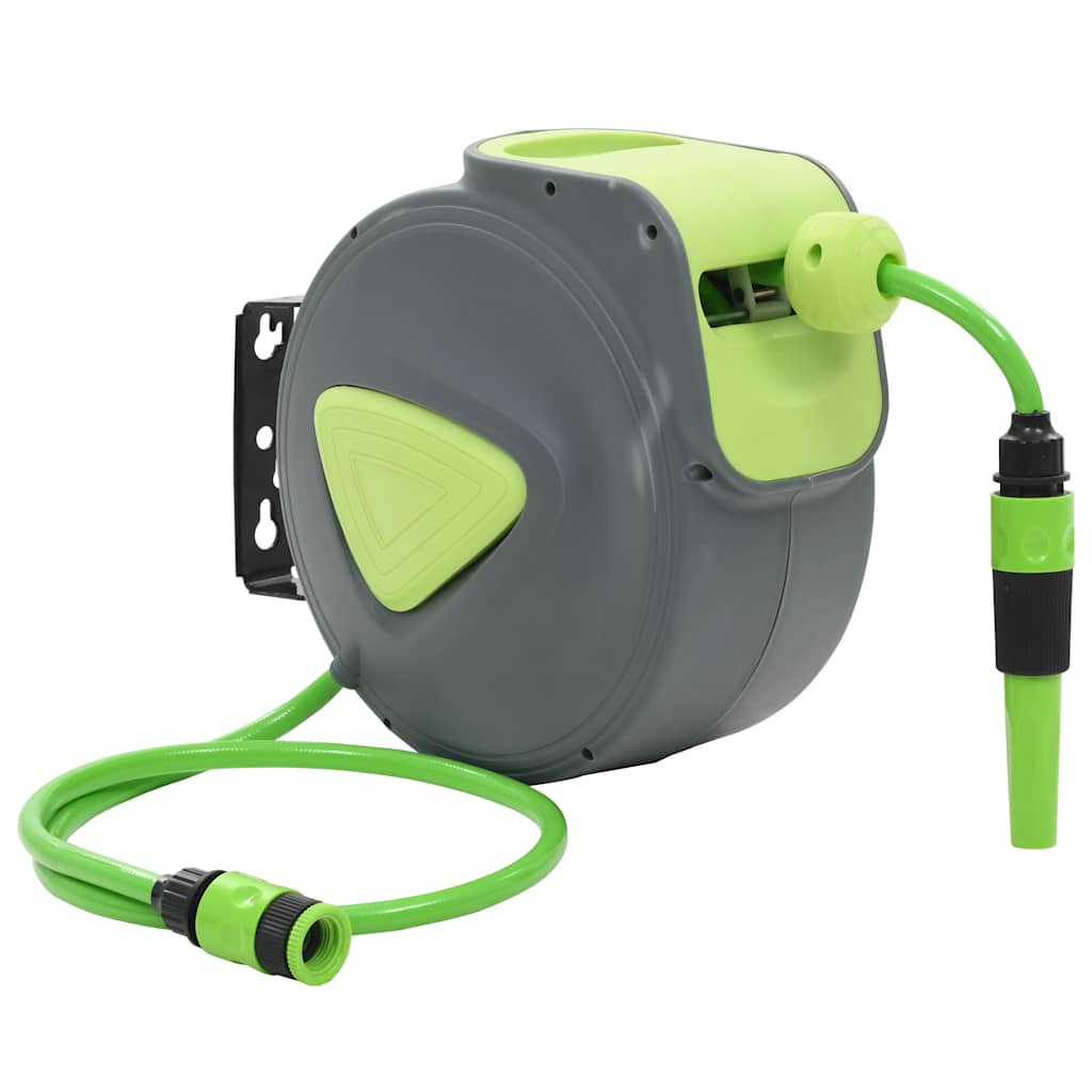 143896 vidaXL Automatic Retractable Water Hose Reel Wall Mounted 10+1 m