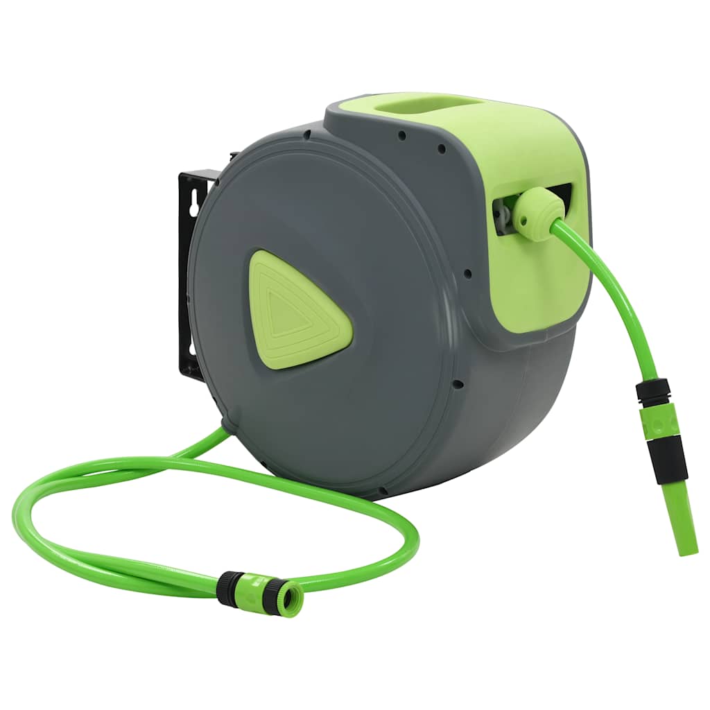 143898 vidaXL Automatic Retractable Water Hose Reel Wall Mounted 30+2 m
