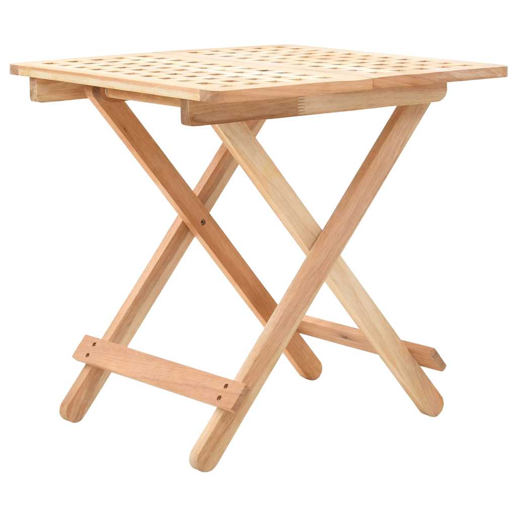 247105 vidaXL Foldable Side Table Solid Walnut Wood 50x50x49 cm