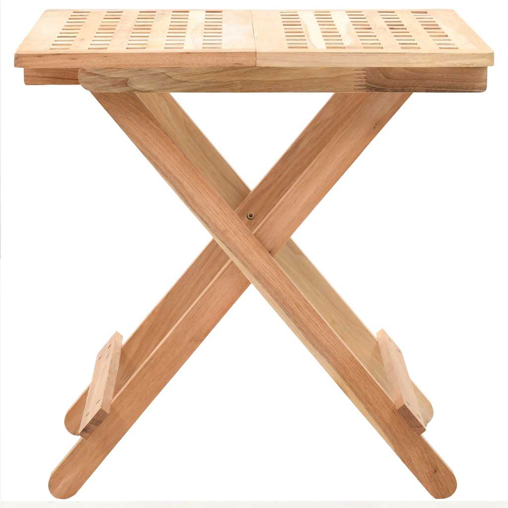247105 vidaXL Foldable Side Table Solid Walnut Wood 50x50x49 cm