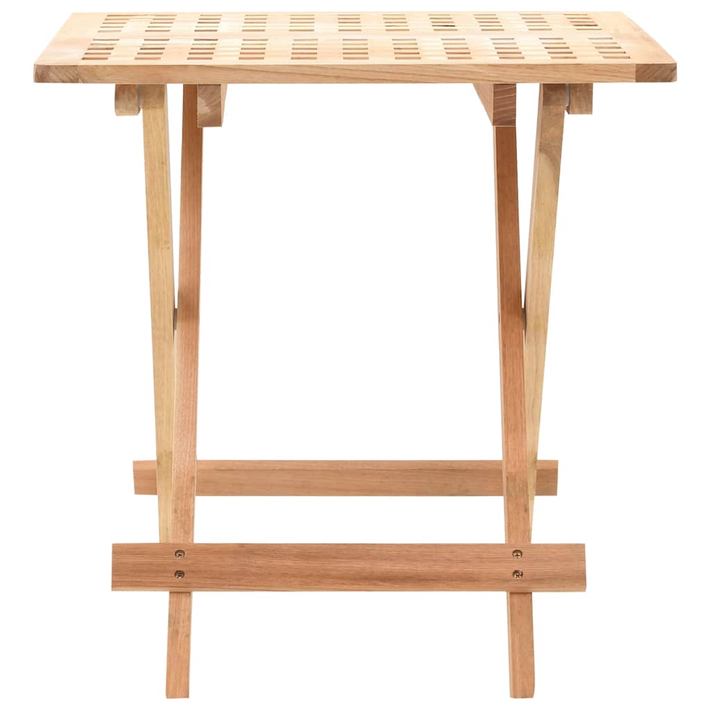 247105 vidaXL Foldable Side Table Solid Walnut Wood 50x50x49 cm