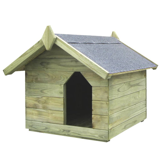 Garden Dog House with Opening Roof Impregnated Pinewood