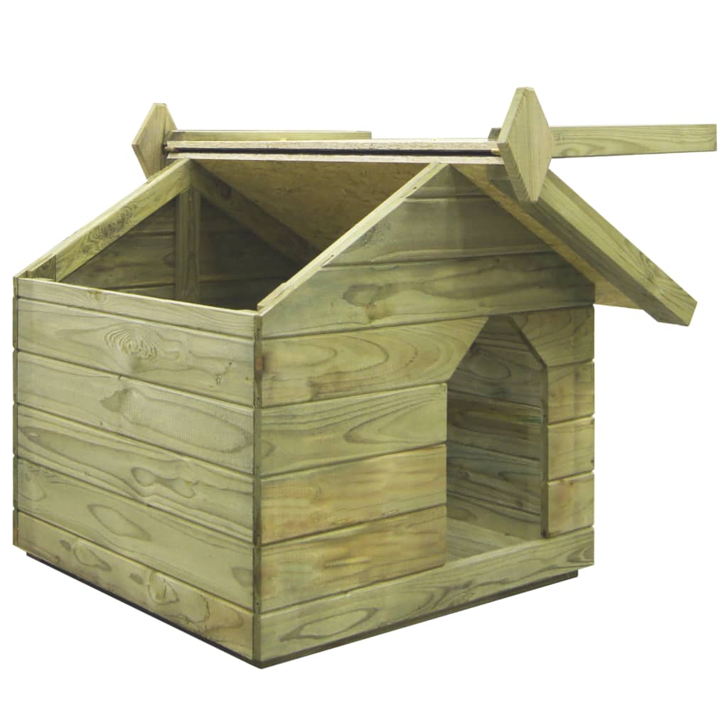 Garden Dog House with Opening Roof Impregnated Pinewood