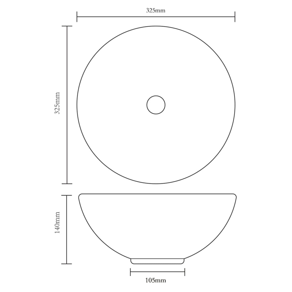 vidaXL Bathroom Basin with Mixer Tap Ceramic Round White