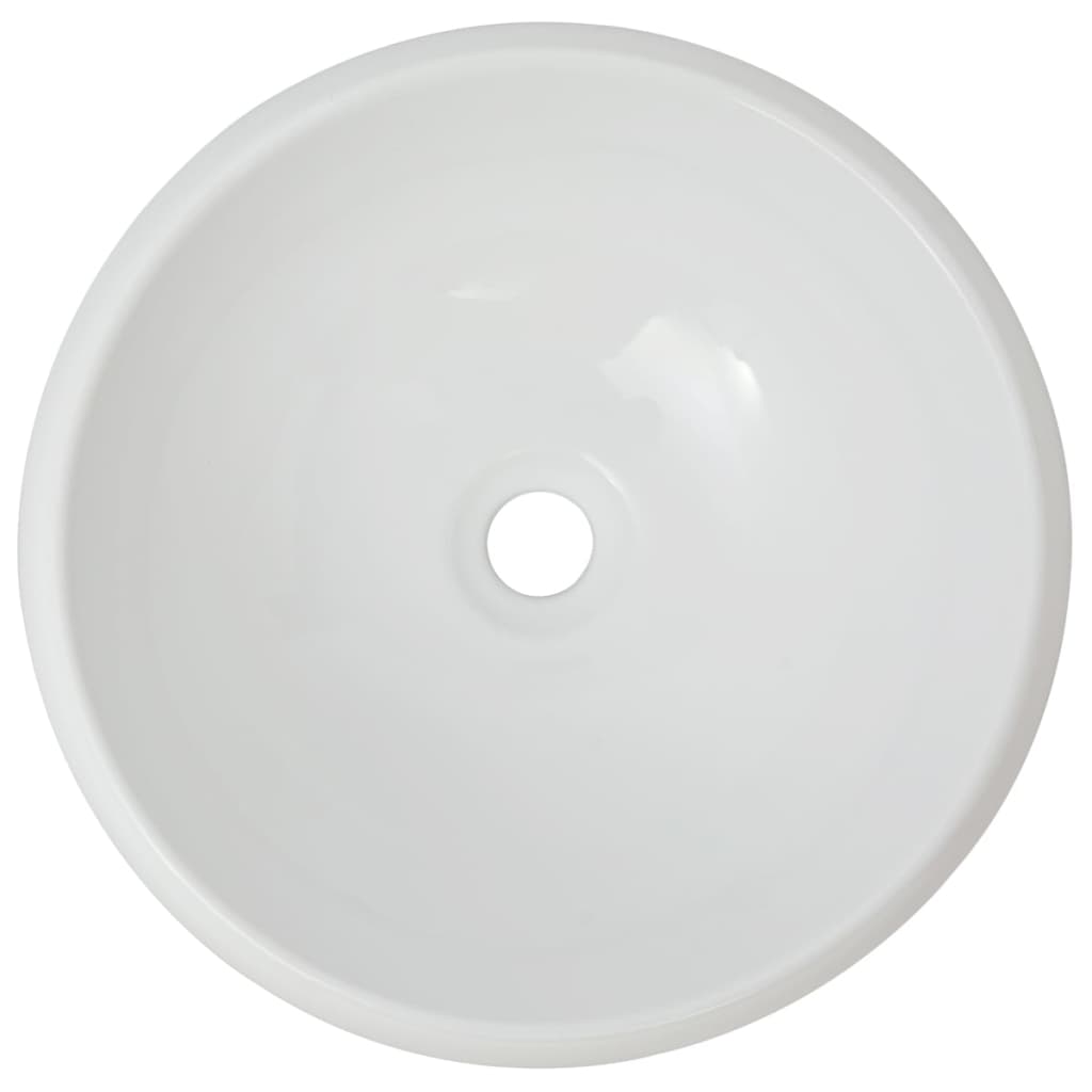 vidaXL Bathroom Basin with Mixer Tap Ceramic Round White