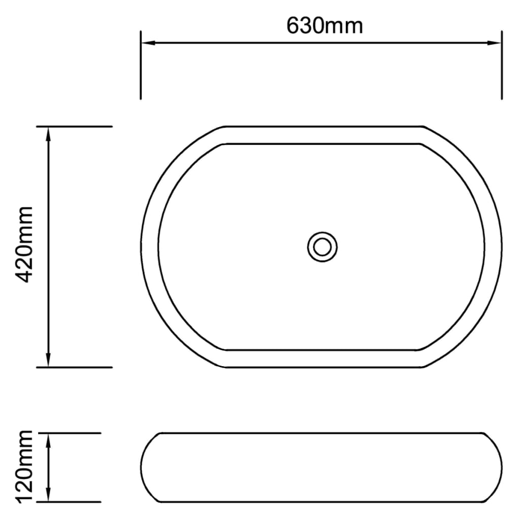 vidaXL Bathroom Basin with Mixer Tap Ceramic Oval White