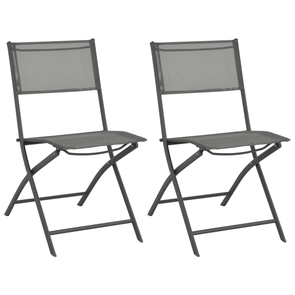 vidaXL Folding Outdoor Chairs 2 pcs Steel and Textilene