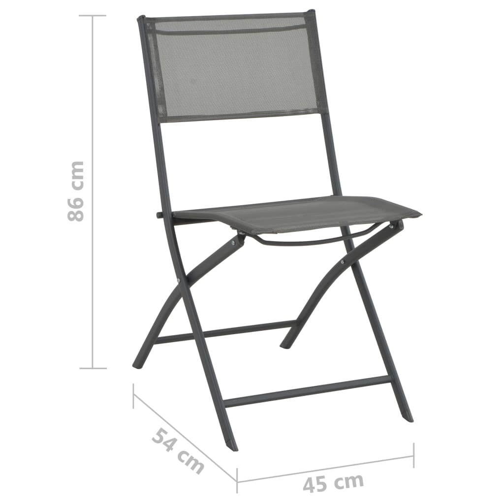 vidaXL Folding Outdoor Chairs 2 pcs Steel and Textilene