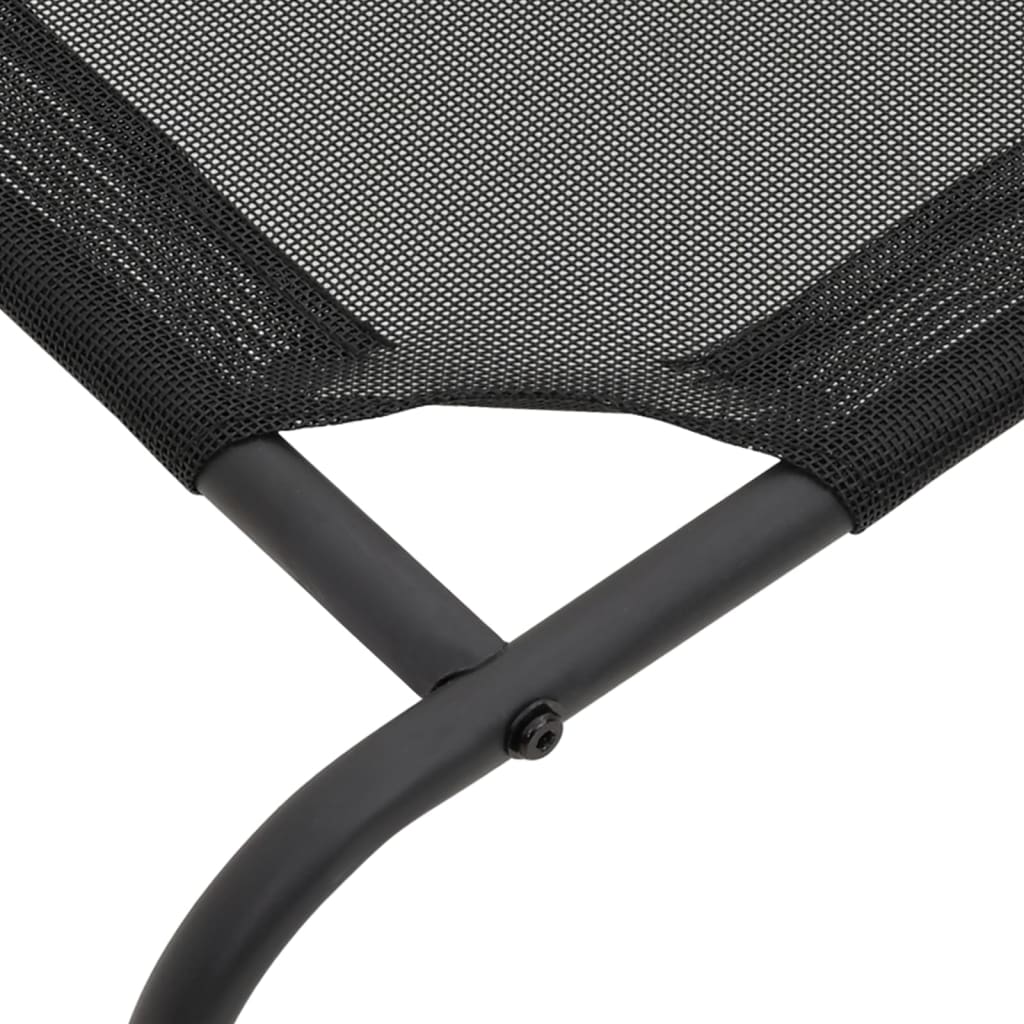 vidaXL Elevated Dog Bed Black S Textilene