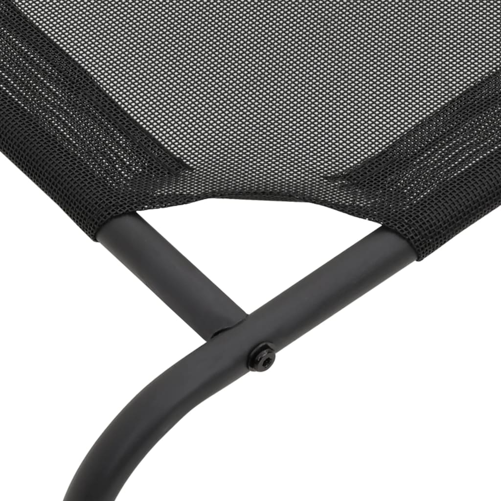 vidaXL Elevated Dog Bed Black L Textilene