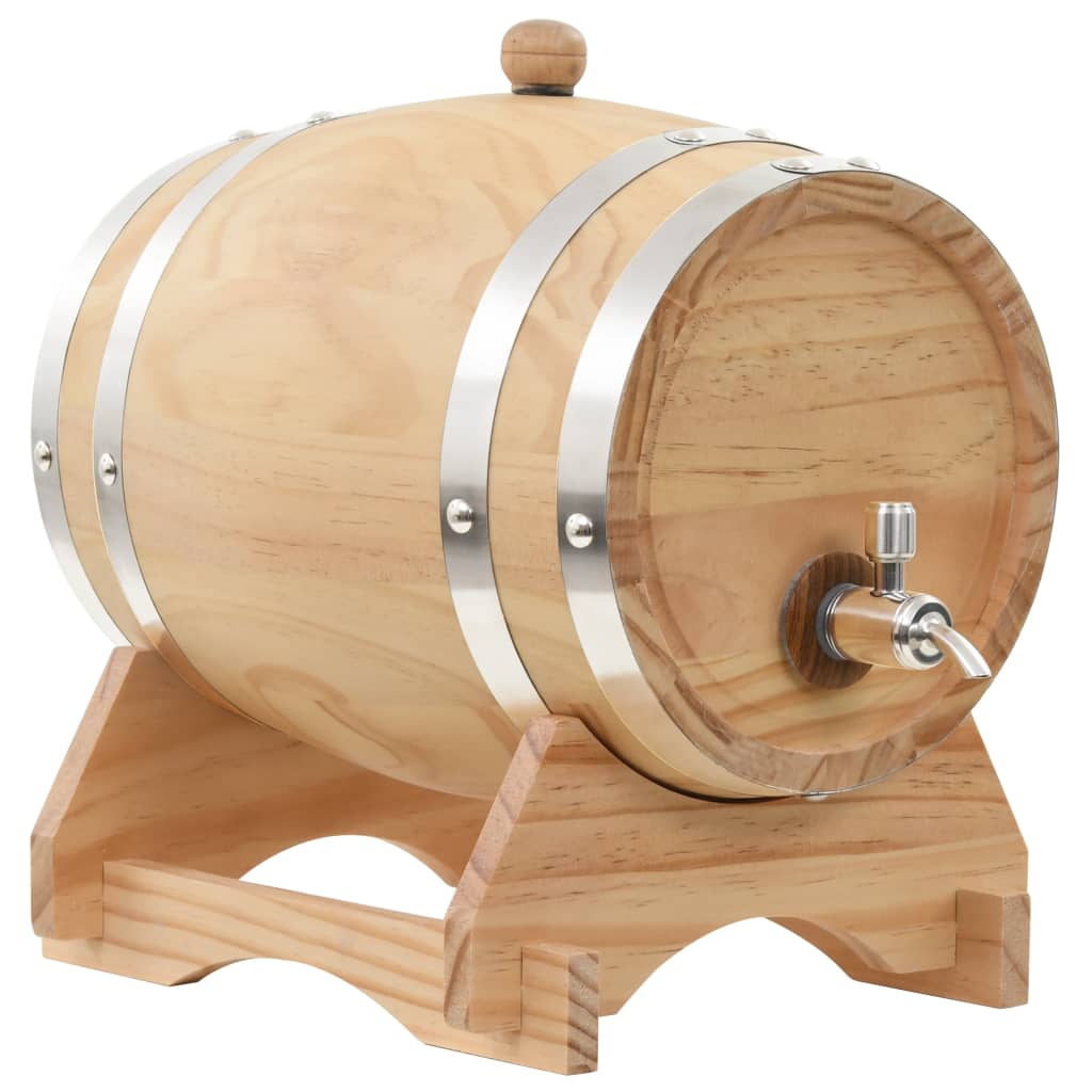 Wine Barrel with Tap Solid Pinewood 6 L