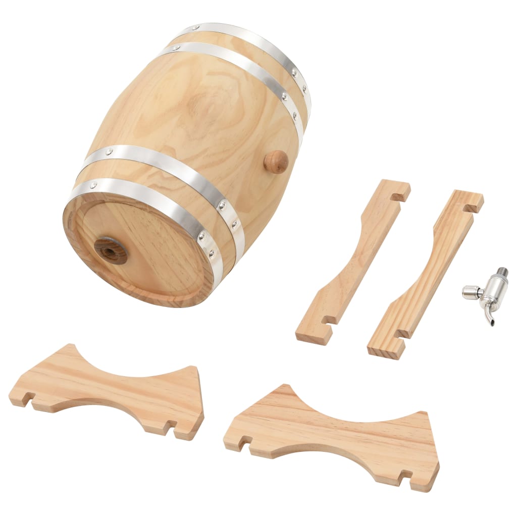 Wine Barrel with Tap Solid Pinewood 6 L