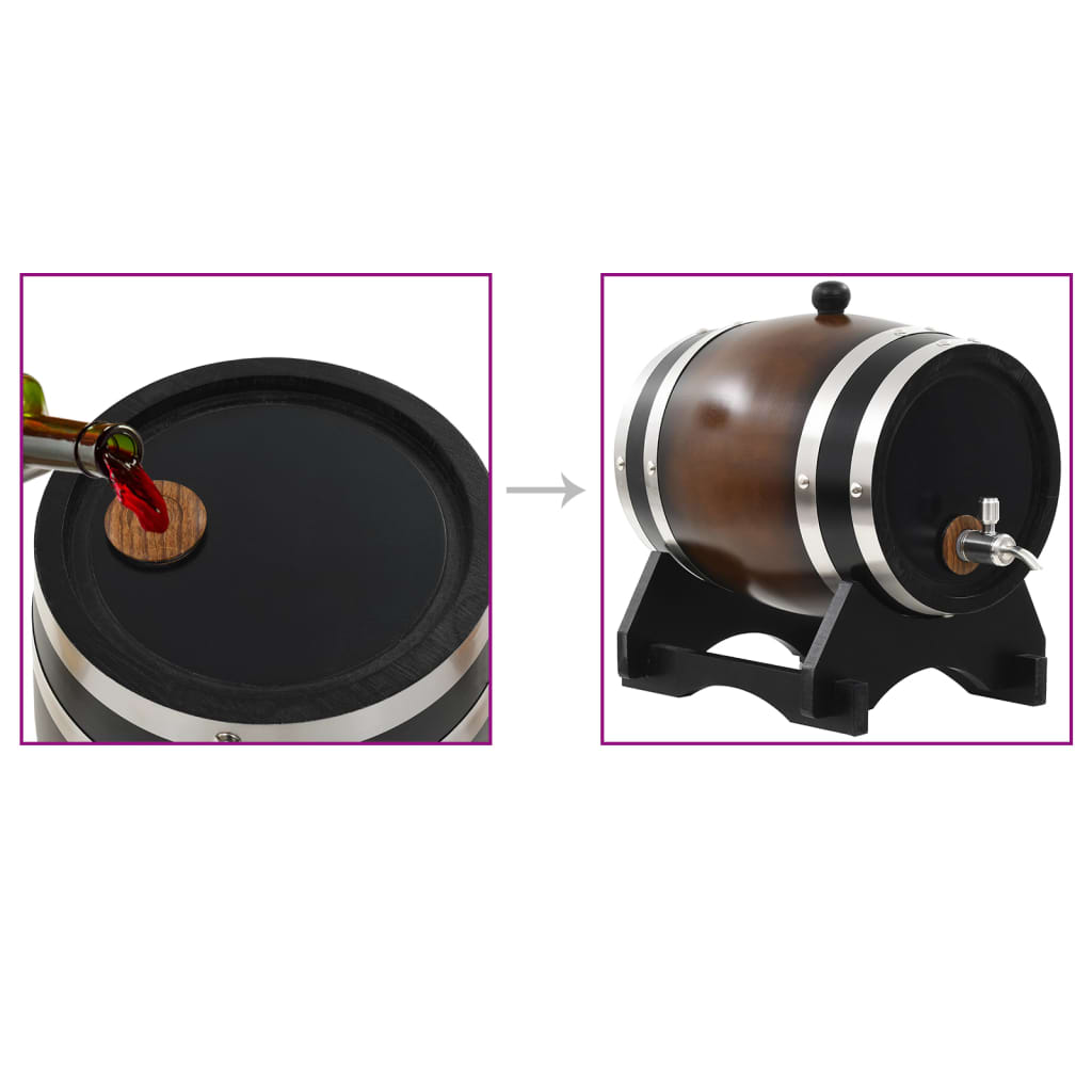 vidaXL Wine Barrel with Tap Solid Pinewood 6 L