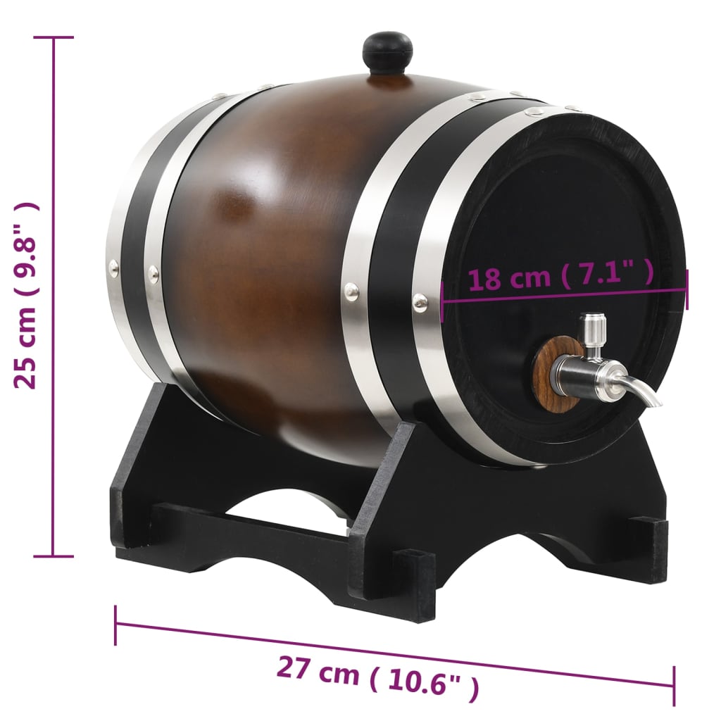 vidaXL Wine Barrel with Tap Solid Pinewood 6 L