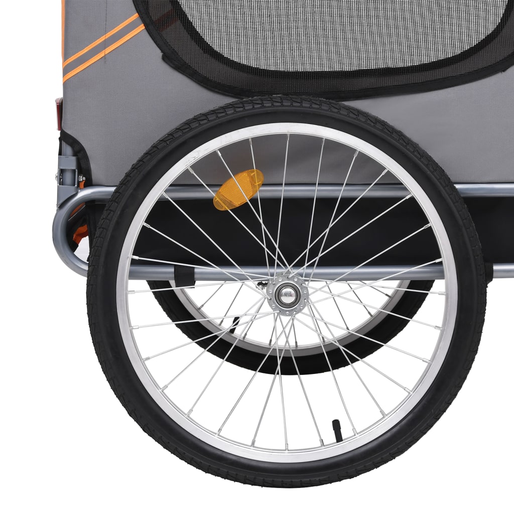 vidaXL Pet Bike Trailer Orange and Grey