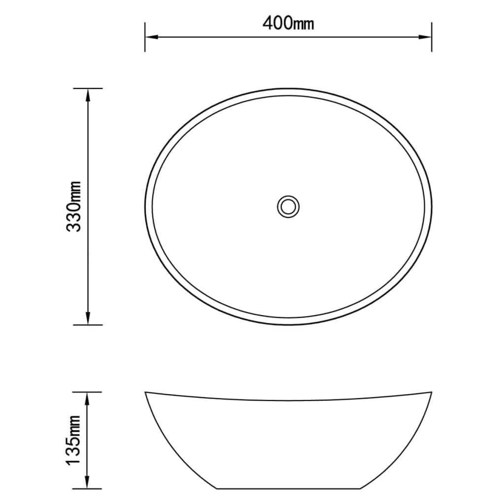 vidaXL Wash Basin 40x33x13.5 cm Ceramic Gold