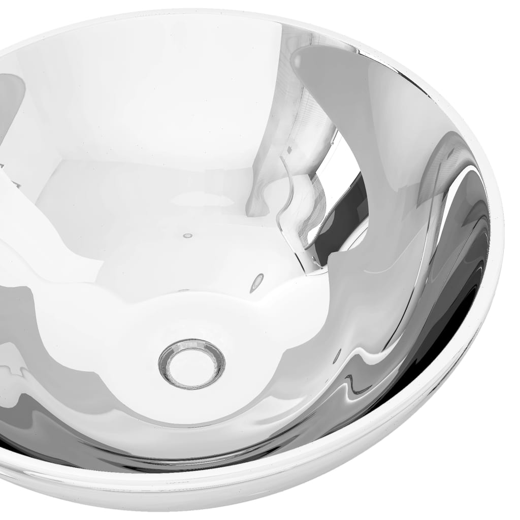 vidaXL Wash Basin 32.5x14 cm Ceramic Silver