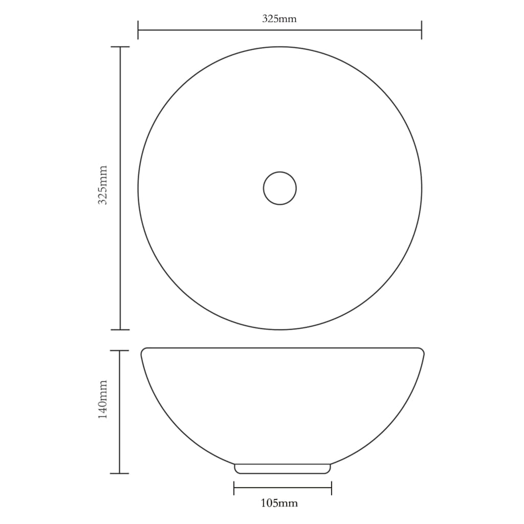 vidaXL Wash Basin 32.5x14 cm Ceramic Silver