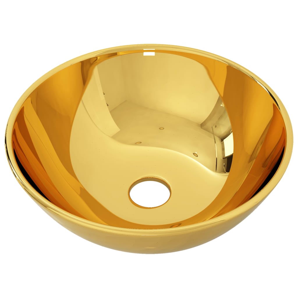 vidaXL Wash Basin 28x10 cm Ceramic Gold