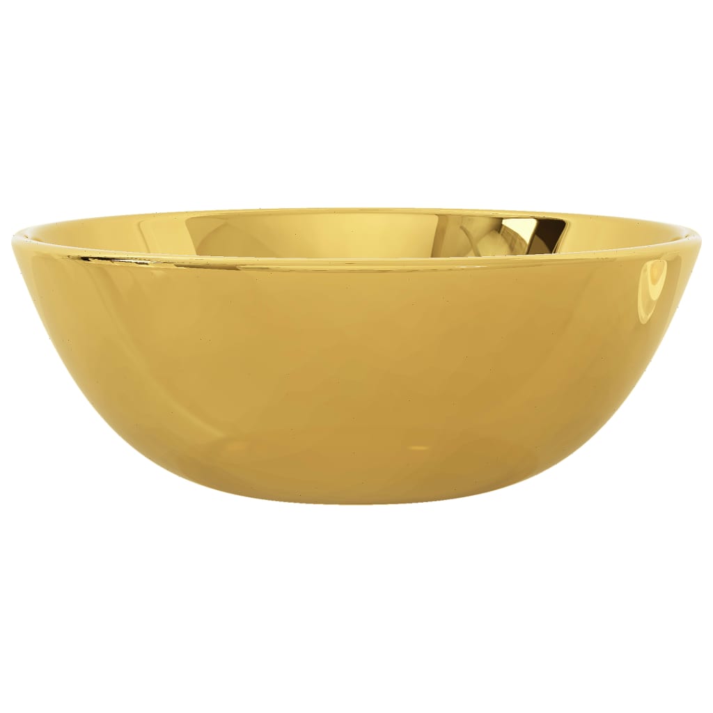 vidaXL Wash Basin 28x10 cm Ceramic Gold