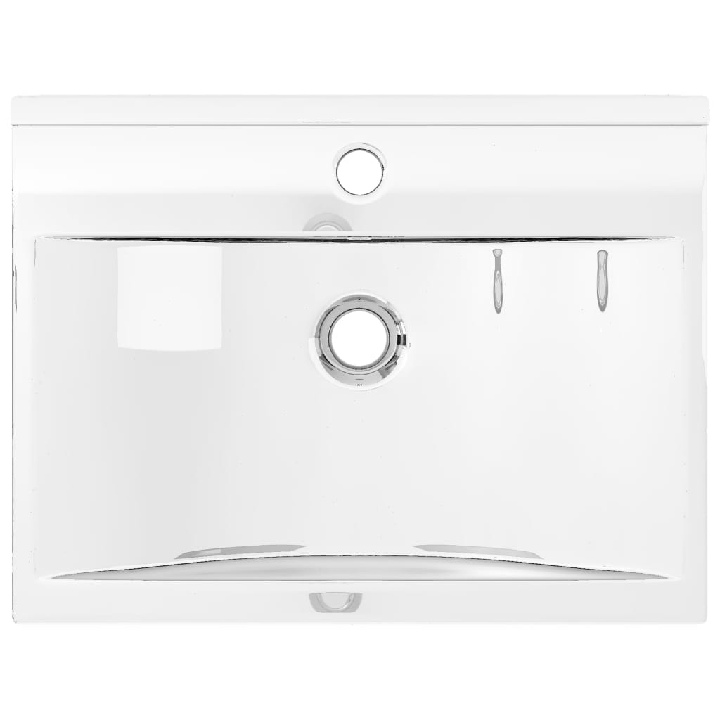 vidaXL Wash Basin with Overflow 60x46x16 cm Ceramic Silver