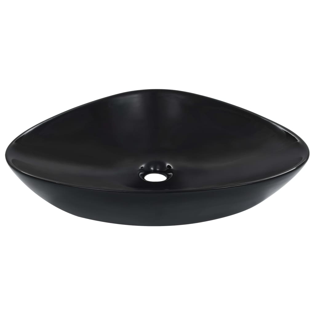 vidaXL Wash Basin 58.5x39x14 cm Ceramic Black