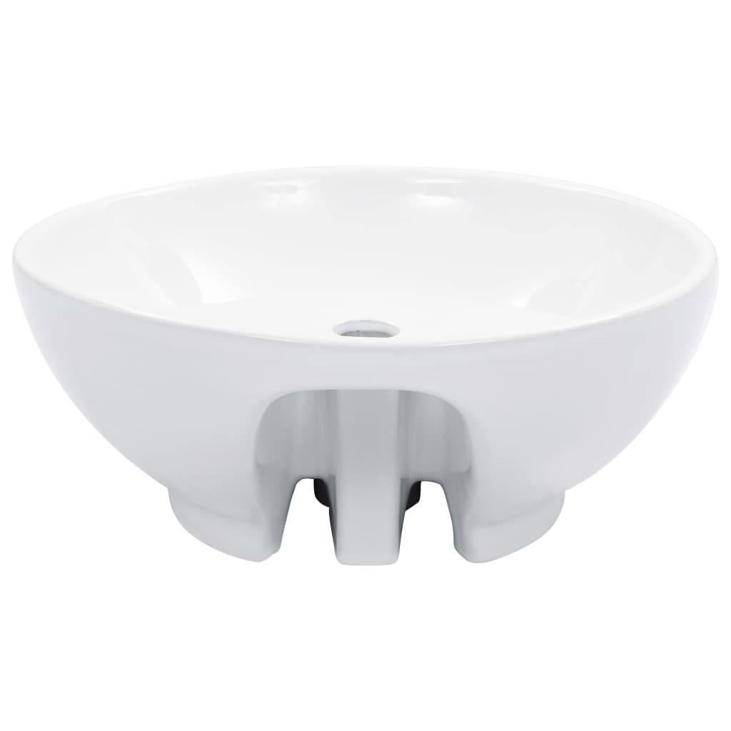 vidaXL Wash Basin with Overflow 46.5x18 cm Ceramic White