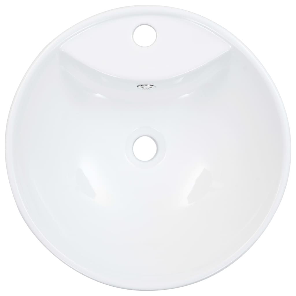 vidaXL Wash Basin with Overflow 46.5x18 cm Ceramic White