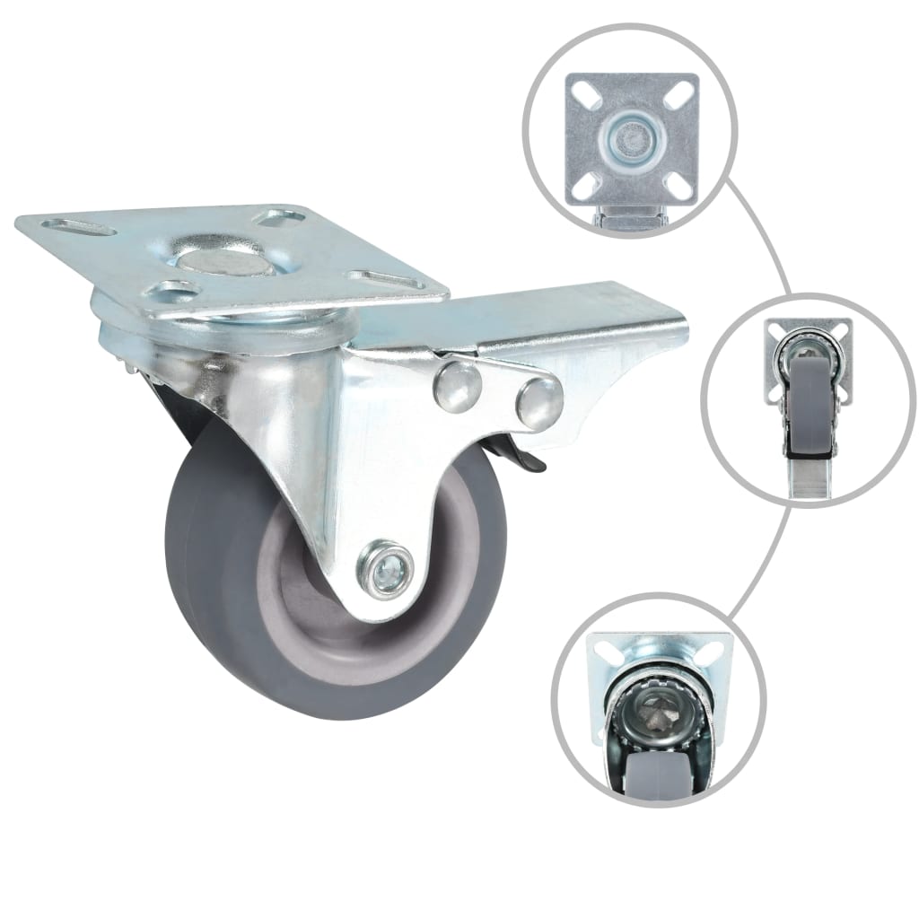 Swivel Casters with Double Brakes 4 pcs 50 mm