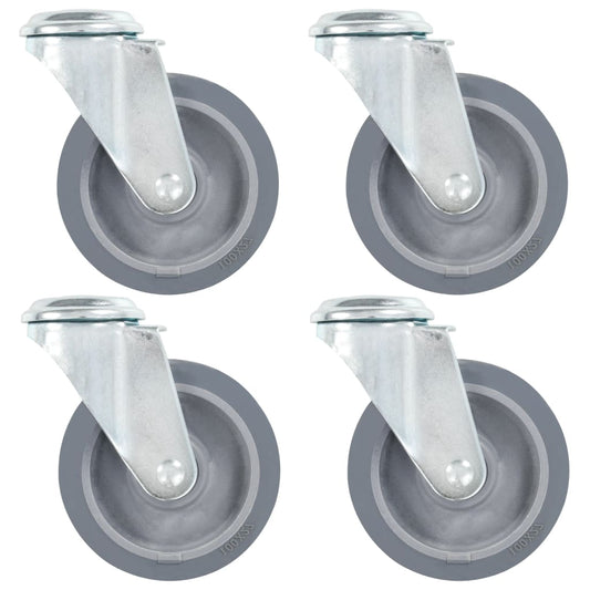 Bolt Hole Swivel Casters 4 pcs 100 mm