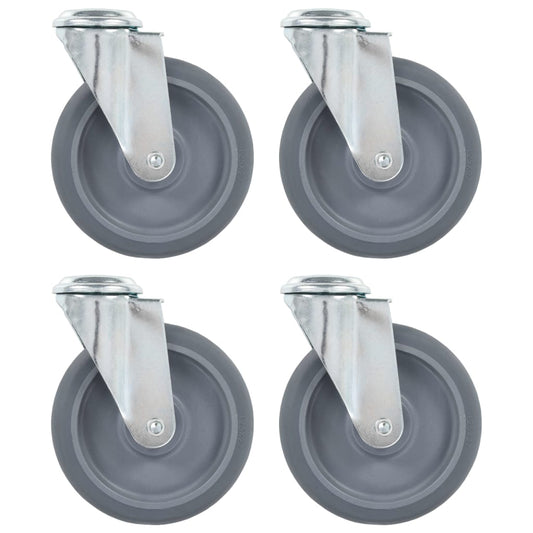 Bolt Hole Swivel Casters 4 pcs 125 mm