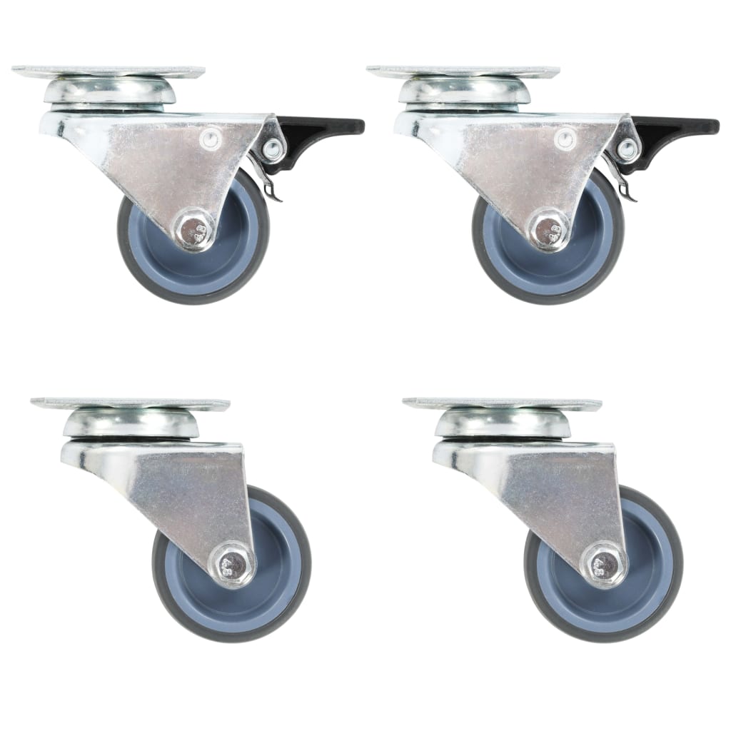 vidaXL Twin-wheel Swivel Casters 4 pcs 50 mm