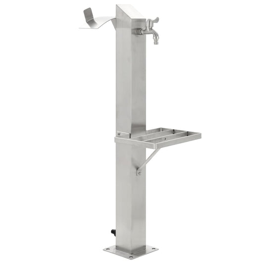 vidaXL Garden Water Column Stainless Steel Square 95 cm