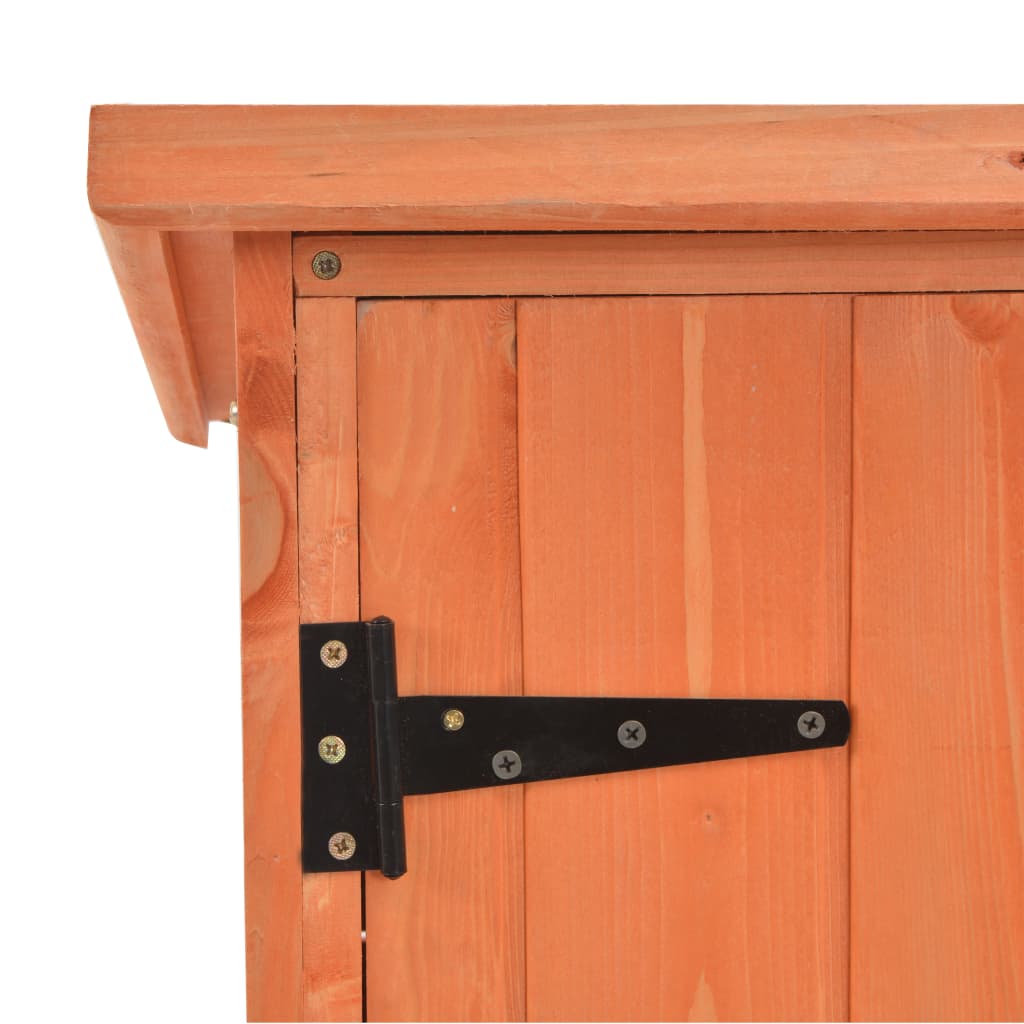 Garden Storage Shed | Orange Brown | Wood, Plywood | 128 x 42 x 91 cm