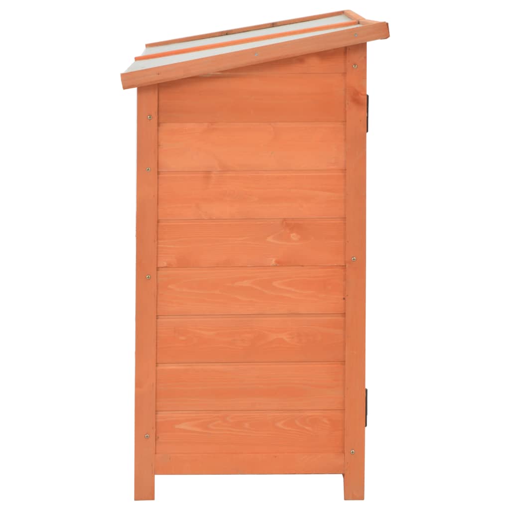 Garden Storage Shed | Orange Brown | Wood, Plywood | 128 x 42 x 91 cm