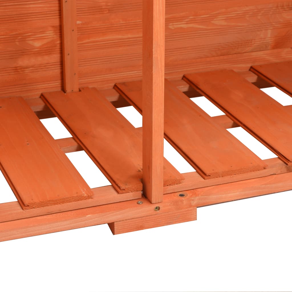 Garden Storage Shed | Orange Brown | Wood, Plywood | 128 x 42 x 91 cm