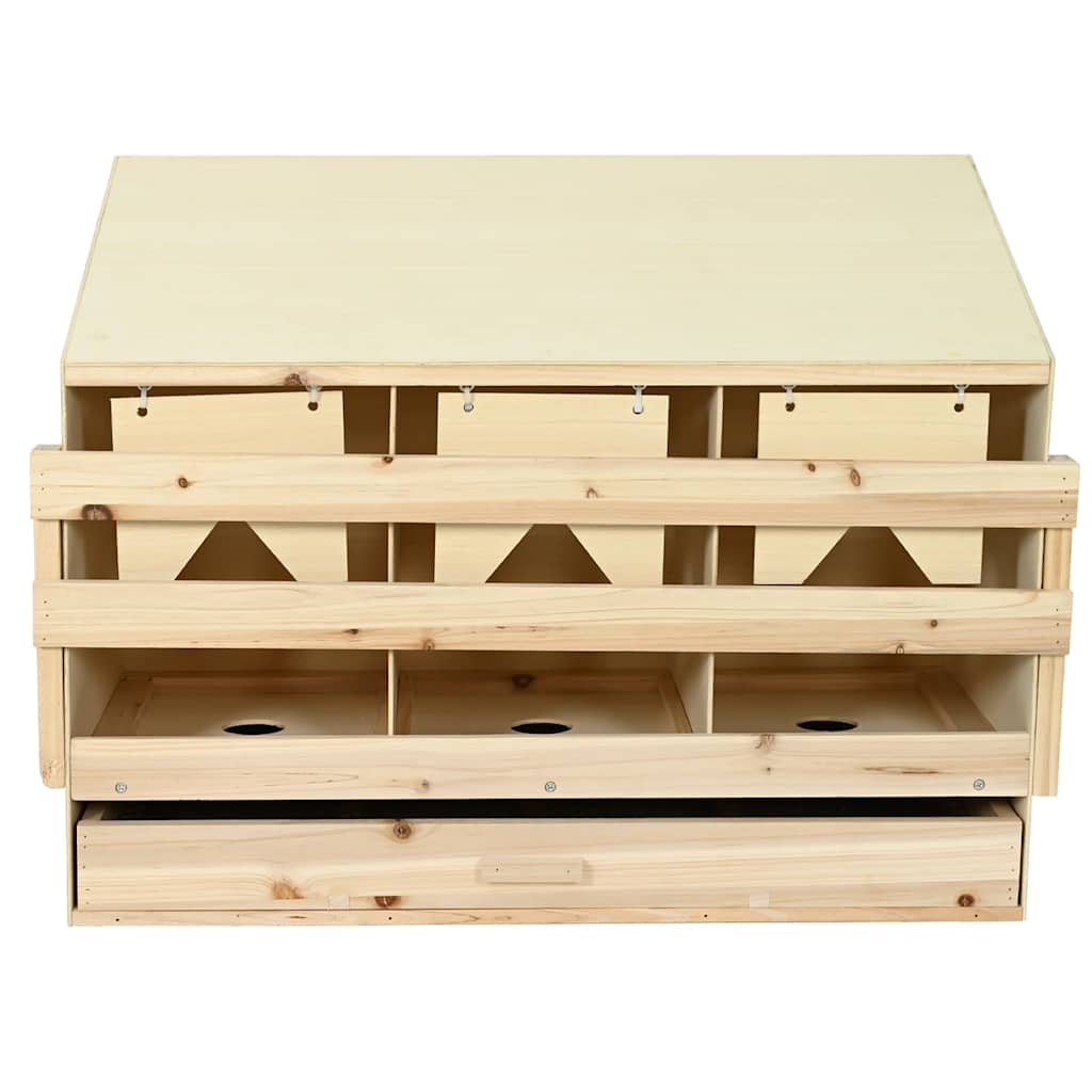 Chicken Laying Nest 3 Compartments 93x40x65 cm Solid Pine Wood