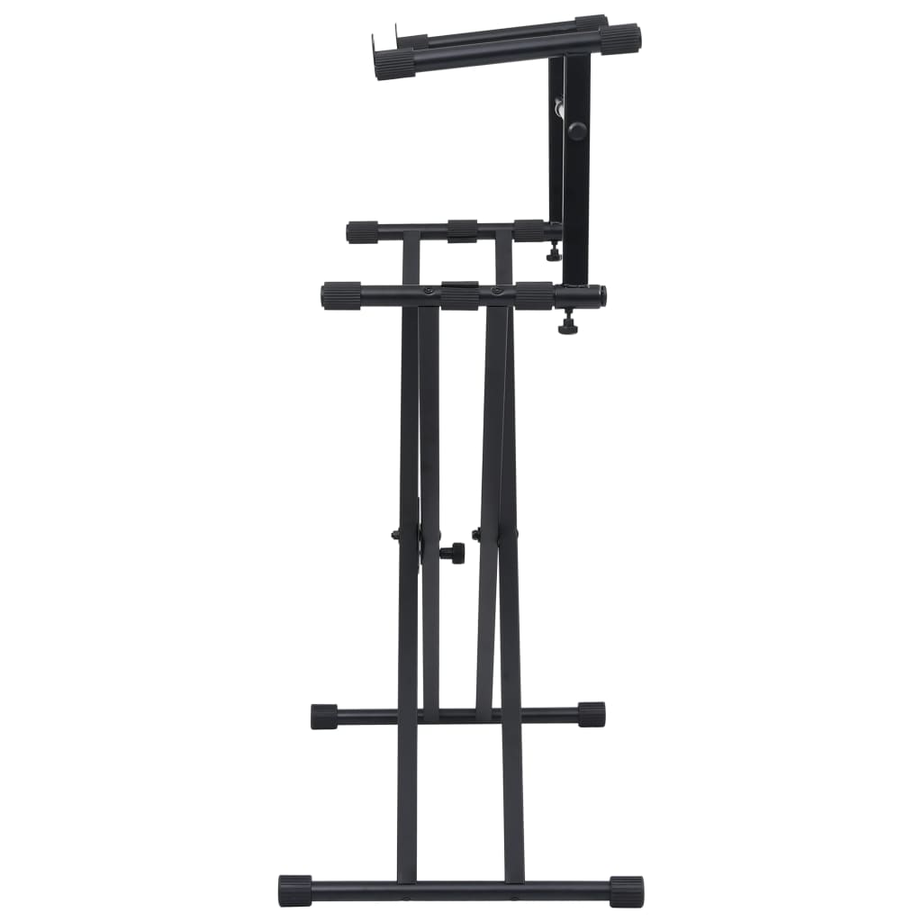 Double Braced Keyboard Stand X-Frame Black