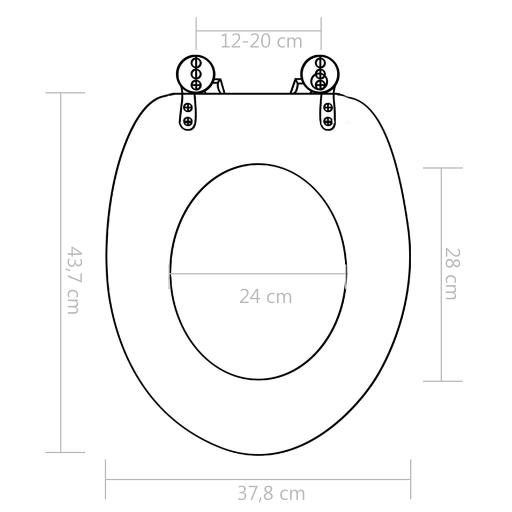 vidaXL WC Toilet Seat with Soft Close Lid MDF Muschel Design