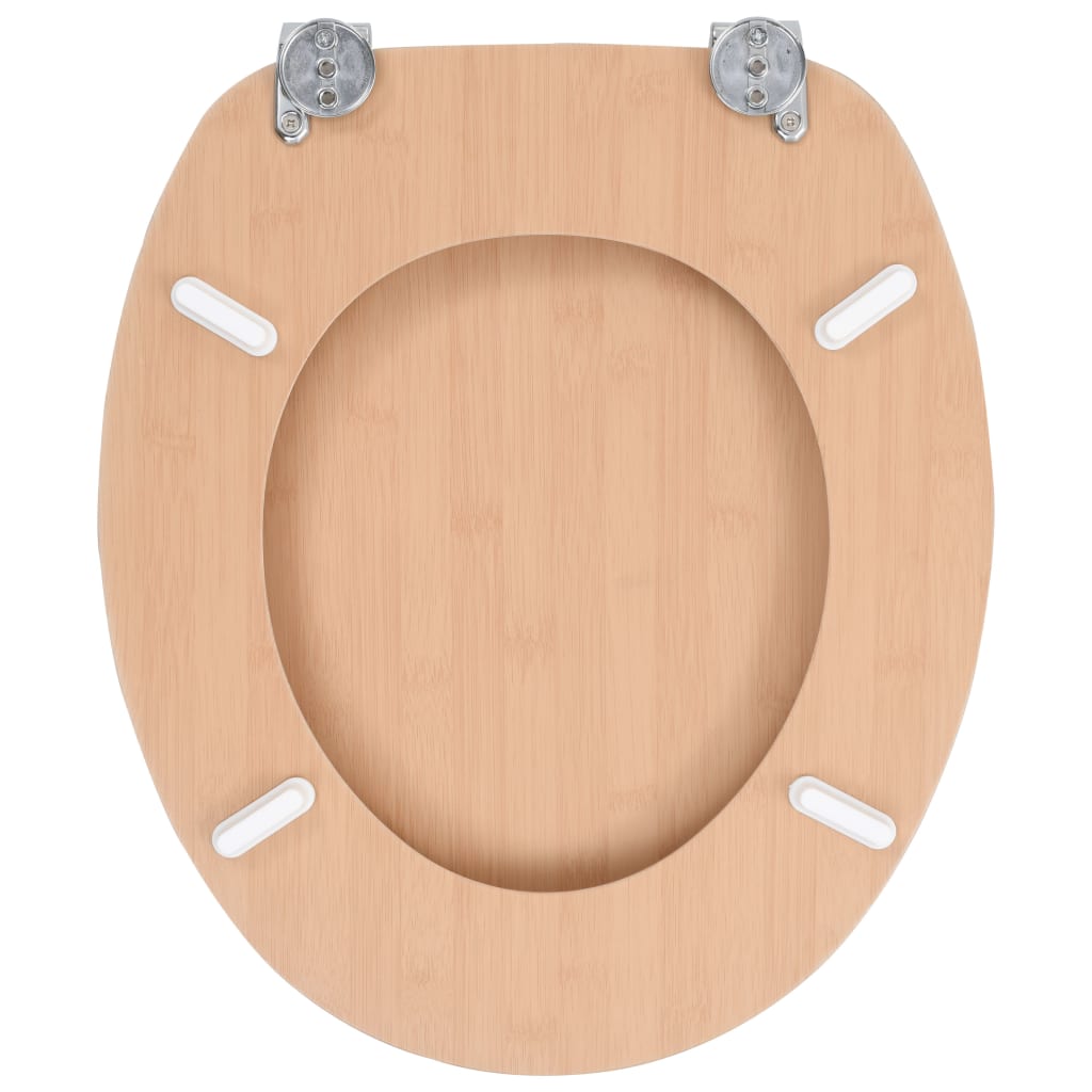 vidaXL WC Toilet Seat with Lid MDF Bamboo Design