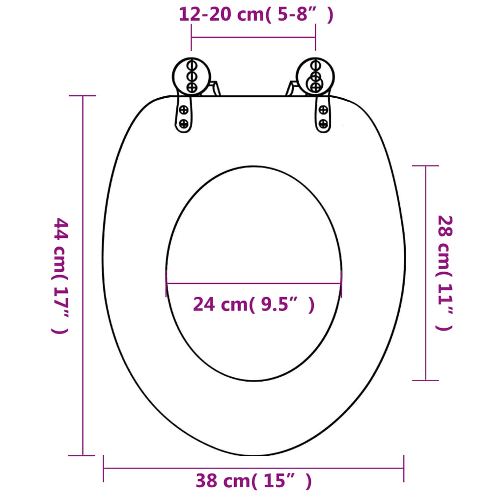 vidaXL WC Toilet Seat with Soft Close Lid MDF Starfish Design