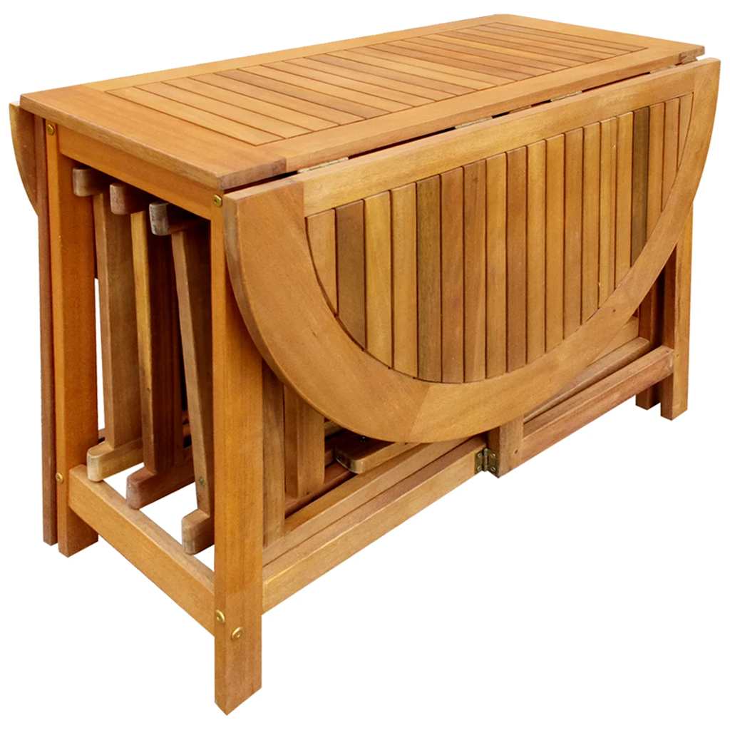 45594 vidaXL 5 Piece Folding Outdoor Dining Set Solid Acacia Wood